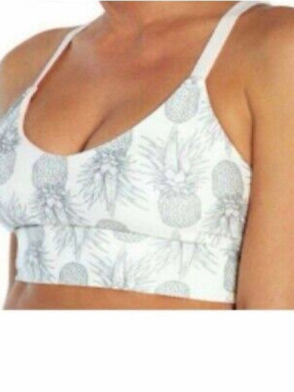 Wildfox White Pineapple-Print Scoop Bralette